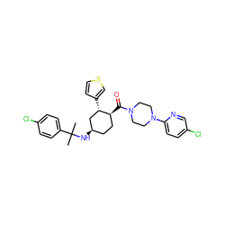 CC(C)(N[C@@H]1CC[C@H](C(=O)N2CCN(c3ccc(Cl)cn3)CC2)[C@@H](c2ccsc2)C1)c1ccc(Cl)cc1 ZINC000073221275