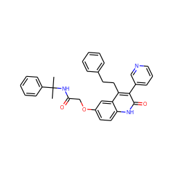 CC(C)(NC(=O)COc1ccc2[nH]c(=O)c(-c3cccnc3)c(CCc3ccccc3)c2c1)c1ccccc1 ZINC000064235544