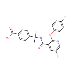 CC(C)(NC(=O)c1cc(F)cnc1Oc1ccc(F)cc1)c1ccc(C(=O)O)cc1 ZINC000168143483