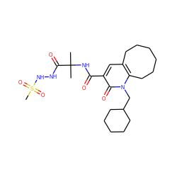 CC(C)(NC(=O)c1cc2c(n(CC3CCCCC3)c1=O)CCCCCC2)C(=O)NNS(C)(=O)=O ZINC000084596958