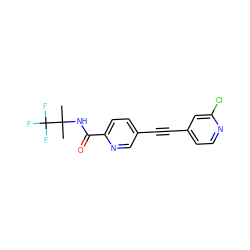 CC(C)(NC(=O)c1ccc(C#Cc2ccnc(Cl)c2)cn1)C(F)(F)F ZINC000203540717