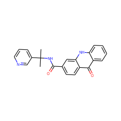 CC(C)(NC(=O)c1ccc2c(=O)c3ccccc3[nH]c2c1)c1cccnc1 ZINC000014970304