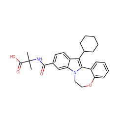 CC(C)(NC(=O)c1ccc2c(C3CCCCC3)c3n(c2c1)CCOc1ccccc1-3)C(=O)O ZINC000016051938