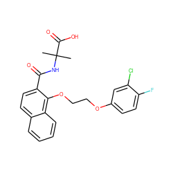 CC(C)(NC(=O)c1ccc2ccccc2c1OCCOc1ccc(F)c(Cl)c1)C(=O)O ZINC000096170067