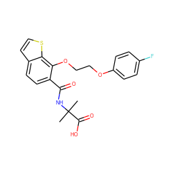 CC(C)(NC(=O)c1ccc2ccsc2c1OCCOc1ccc(F)cc1)C(=O)O ZINC000149586046