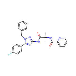 CC(C)(NC(=O)c1ccccn1)C(=O)Nc1nc(-c2ccc(F)cc2)n(Cc2ccccc2)n1 ZINC000118719398