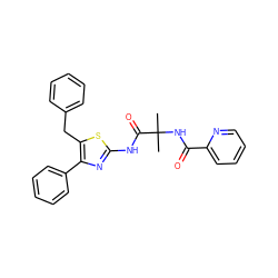 CC(C)(NC(=O)c1ccccn1)C(=O)Nc1nc(-c2ccccc2)c(Cc2ccccc2)s1 ZINC000068198236