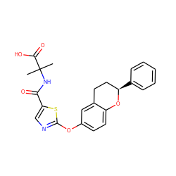 CC(C)(NC(=O)c1cnc(Oc2ccc3c(c2)CC[C@@H](c2ccccc2)O3)s1)C(=O)O ZINC000145572721