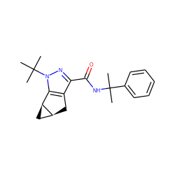 CC(C)(NC(=O)c1nn(C(C)(C)C)c2c1C[C@H]1C[C@@H]21)c1ccccc1 ZINC000218904877