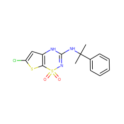 CC(C)(NC1=NS(=O)(=O)c2sc(Cl)cc2N1)c1ccccc1 ZINC000000588923