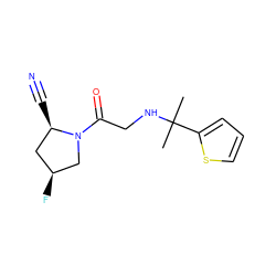 CC(C)(NCC(=O)N1C[C@@H](F)C[C@H]1C#N)c1cccs1 ZINC000040892165