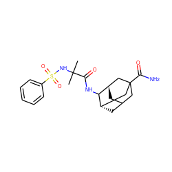 CC(C)(NS(=O)(=O)c1ccccc1)C(=O)NC1[C@H]2CC3C[C@H]1CC(C(N)=O)(C3)C2 ZINC000205105687