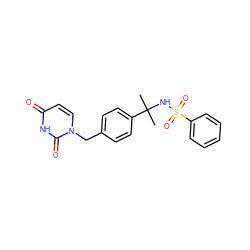 CC(C)(NS(=O)(=O)c1ccccc1)c1ccc(Cn2ccc(=O)[nH]c2=O)cc1 ZINC000095560038