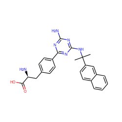 CC(C)(Nc1nc(N)nc(-c2ccc(C[C@H](N)C(=O)O)cc2)n1)c1ccc2ccccc2c1 ZINC000045245040