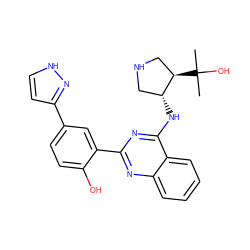 CC(C)(O)[C@@H]1CNC[C@H]1Nc1nc(-c2cc(-c3cc[nH]n3)ccc2O)nc2ccccc12 ZINC000066101858