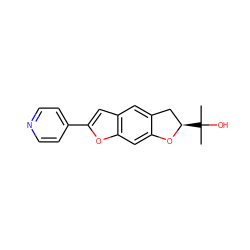 CC(C)(O)[C@@H]1Cc2cc3cc(-c4ccncc4)oc3cc2O1 ZINC000072171053