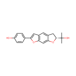 CC(C)(O)[C@H]1Cc2cc3cc(-c4ccc(O)cc4)oc3cc2O1 ZINC000072175928