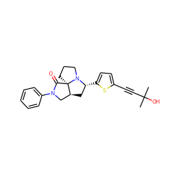 CC(C)(O)C#Cc1ccc([C@@H]2C[C@H]3CN(c4ccccc4)C(=O)[C@]34CCCN24)s1 ZINC000012714289