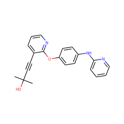 CC(C)(O)C#Cc1cccnc1Oc1ccc(Nc2ccccn2)cc1 ZINC000143345745