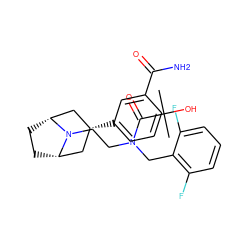 CC(C)(O)C(=O)N(CCN1[C@H]2CC[C@@H]1C[C@H](c1cccc(C(N)=O)c1)C2)Cc1c(F)cccc1F ZINC000117295416