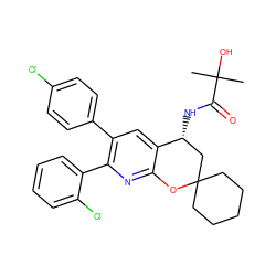 CC(C)(O)C(=O)N[C@@H]1CC2(CCCCC2)Oc2nc(-c3ccccc3Cl)c(-c3ccc(Cl)cc3)cc21 ZINC000049049171