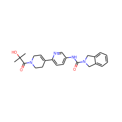 CC(C)(O)C(=O)N1CC=C(c2ccc(NC(=O)N3Cc4ccccc4C3)cn2)CC1 ZINC000166872700