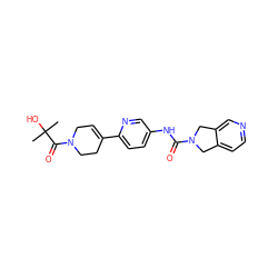 CC(C)(O)C(=O)N1CC=C(c2ccc(NC(=O)N3Cc4ccncc4C3)cn2)CC1 ZINC000166602447