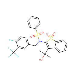 CC(C)(O)C1=C(N(Cc2ccc(F)c(C(F)(F)F)c2)S(=O)(=O)c2ccccc2)S(=O)(=O)c2ccccc21 ZINC000115233563