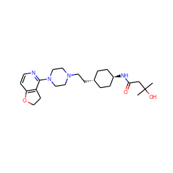 CC(C)(O)CC(=O)N[C@H]1CC[C@H](CCN2CCN(c3nccc4c3CCO4)CC2)CC1 ZINC000261127333