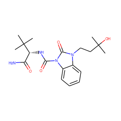 CC(C)(O)CCn1c(=O)n(C(=O)N[C@H](C(N)=O)C(C)(C)C)c2ccccc21 ZINC000040379055