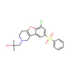 CC(C)(O)CN1CCc2oc3c(Cl)cc(S(=O)(=O)c4ccccc4)cc3c2C1 ZINC000147583478