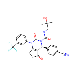 CC(C)(O)CNC(=O)N1C(=O)N(c2cccc(C(F)(F)F)c2)C2=C(C(=O)CC2)[C@@H]1c1ccc(C#N)cc1 ZINC000224576336