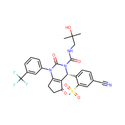 CC(C)(O)CNC(=O)N1C(=O)N(c2cccc(C(F)(F)F)c2)C2=C(C(=O)CC2)[C@H]1c1ccc(C#N)cc1S(C)(=O)=O ZINC001772647350