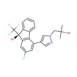 CC(C)(O)Cn1cc(-c2cc(F)cc3c2-c2ccccc2[C@@]3(O)C(F)(F)F)cn1 ZINC000144930421