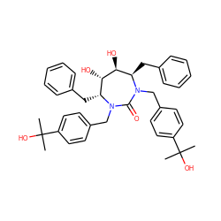 CC(C)(O)c1ccc(CN2C(=O)N(Cc3ccc(C(C)(C)O)cc3)[C@H](Cc3ccccc3)[C@H](O)[C@@H](O)[C@H]2Cc2ccccc2)cc1 ZINC000026819575