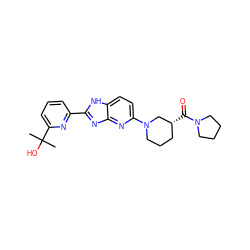 CC(C)(O)c1cccc(-c2nc3nc(N4CCC[C@@H](C(=O)N5CCCC5)C4)ccc3[nH]2)n1 ZINC001772606543