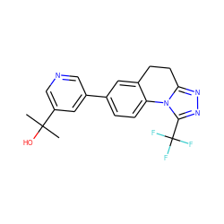 CC(C)(O)c1cncc(-c2ccc3c(c2)CCc2nnc(C(F)(F)F)n2-3)c1 ZINC000143874772