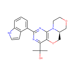 CC(C)(O)c1nc(-c2cccc3[nH]ccc23)nc2c1OC[C@@H]1COCCN21 ZINC000218072797