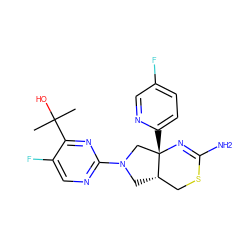 CC(C)(O)c1nc(N2C[C@H]3CSC(N)=N[C@@]3(c3ccc(F)cn3)C2)ncc1F ZINC000146088920