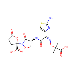 CC(C)(O/N=C(\C(=O)N[C@H]1CON([C@]2(C(=O)O)CCC(=O)O2)C1=O)c1csc(N)n1)C(=O)O ZINC000145426522