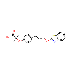 CC(C)(Oc1ccc(CCCOc2nc3ccccc3s2)cc1)C(=O)O ZINC000095560231