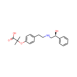 CC(C)(Oc1ccc(CCNC[C@@H](O)c2ccccc2)cc1)C(=O)O ZINC000029057694