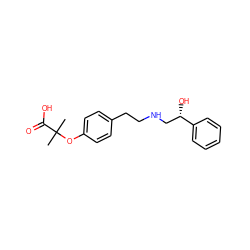 CC(C)(Oc1ccc(CCNC[C@H](O)c2ccccc2)cc1)C(=O)O ZINC000029057699