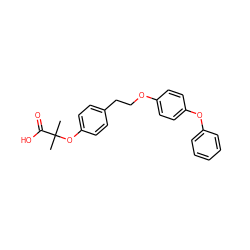 CC(C)(Oc1ccc(CCOc2ccc(Oc3ccccc3)cc2)cc1)C(=O)O ZINC000095558617