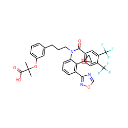 CC(C)(Oc1cccc(CCCN(C(=O)c2ccc(C(F)(F)F)c(C(F)(F)F)c2)c2cccc(-c3ncon3)c2C2CC2)c1)C(=O)O ZINC000026749852