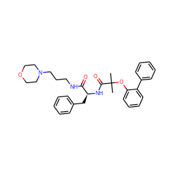 CC(C)(Oc1ccccc1-c1ccccc1)C(=O)N[C@@H](Cc1ccccc1)C(=O)NCCCN1CCOCC1 ZINC000028340988