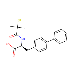 CC(C)(S)C(=O)N[C@@H](Cc1ccc(-c2ccccc2)cc1)C(=O)O ZINC000029128446