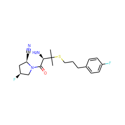 CC(C)(SCCCc1ccc(F)cc1)[C@H](N)C(=O)N1C[C@@H](F)C[C@H]1C#N ZINC000028565662