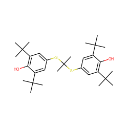 CC(C)(Sc1cc(C(C)(C)C)c(O)c(C(C)(C)C)c1)Sc1cc(C(C)(C)C)c(O)c(C(C)(C)C)c1 ZINC000001530755