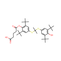 CC(C)(Sc1cc(C(C)(C)C)c(O)c(C(C)(C)C)c1)Sc1cc(C(C)(C)C)c(OC(=O)CCCC(=O)O)c(C(C)(C)C)c1 ZINC000026572283